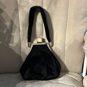 Black satin dress purse